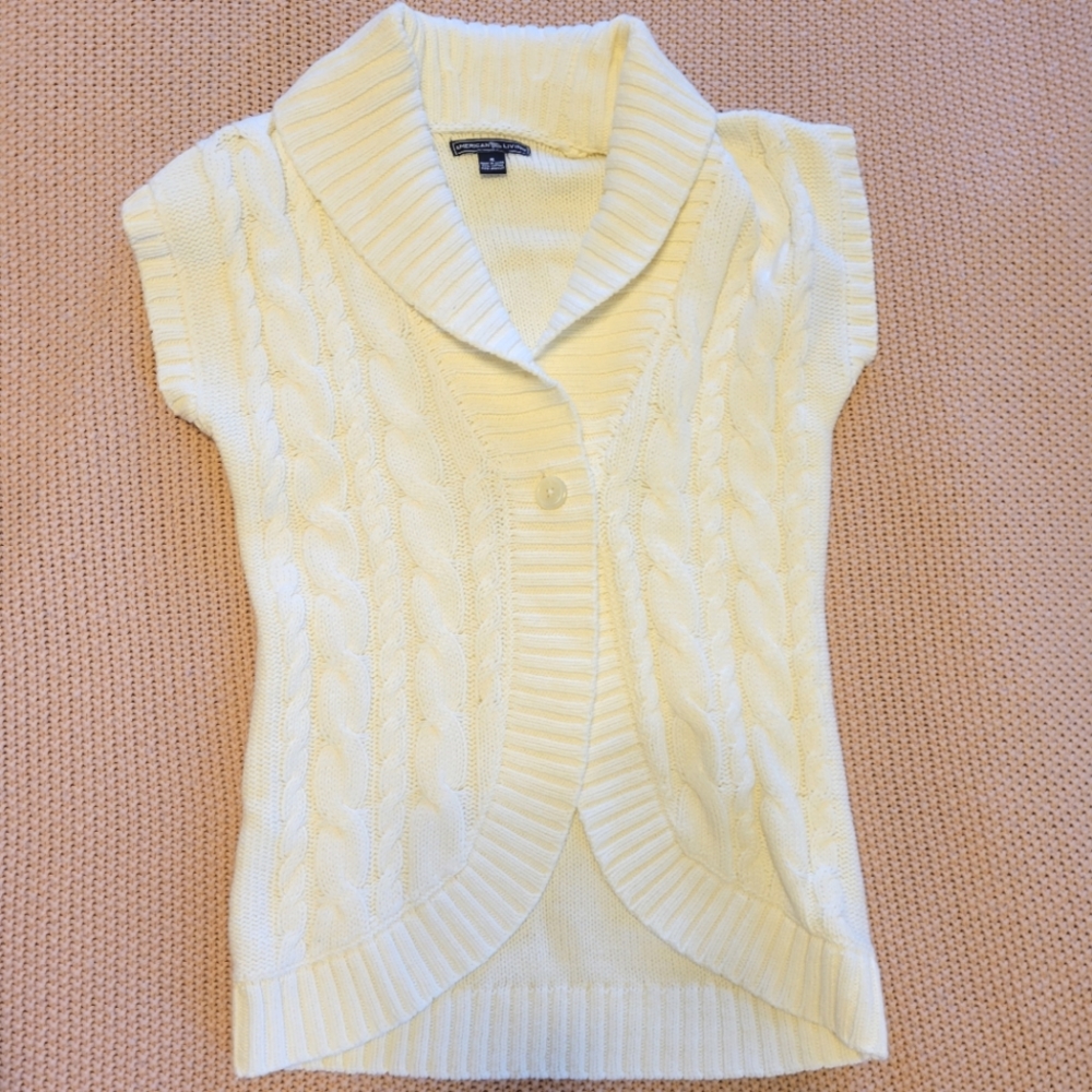 AMERICAN LIVING Short Sleeved Button Knit SIZE S